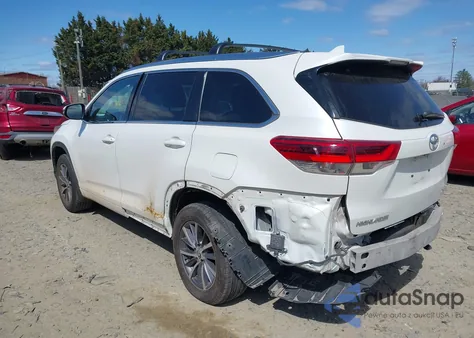 2017 Toyota Highlander Xle z USA, uszkodzony, nr VIN 5TDJZRFH4HS453655